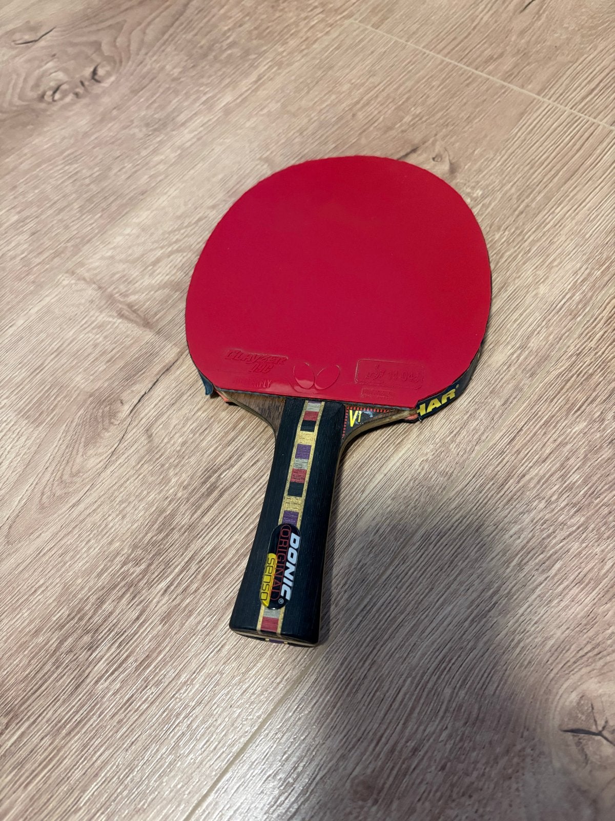 Tafeltennisbatje Donic Original Senso met Butterfly rubbers, Sport en Fitness, Ophalen of Verzenden, Gebruikt