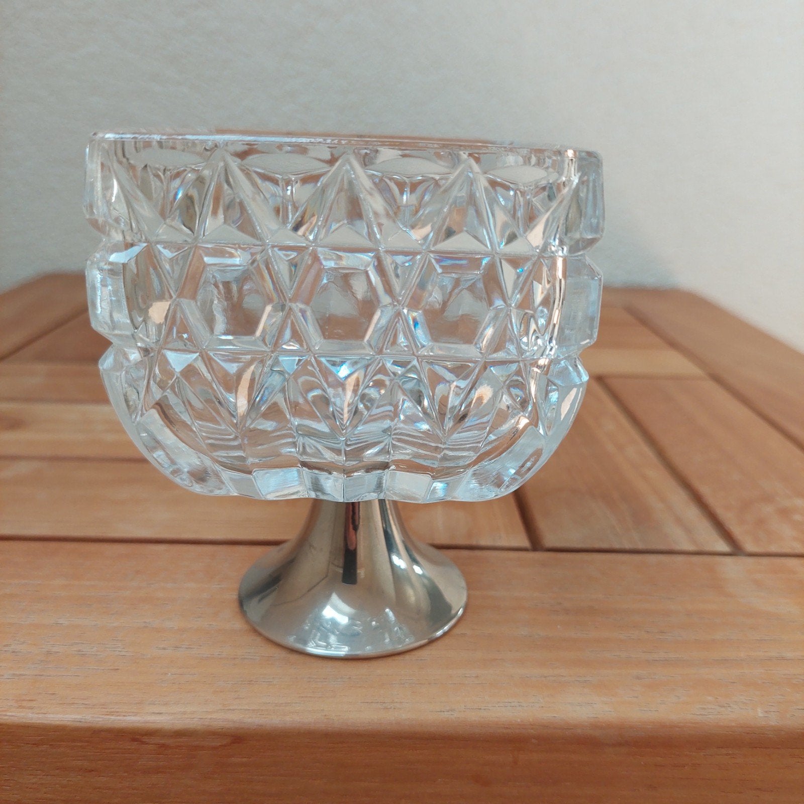 Kristallen suikerpot met tang - Vintage, Ophalen of Verzenden