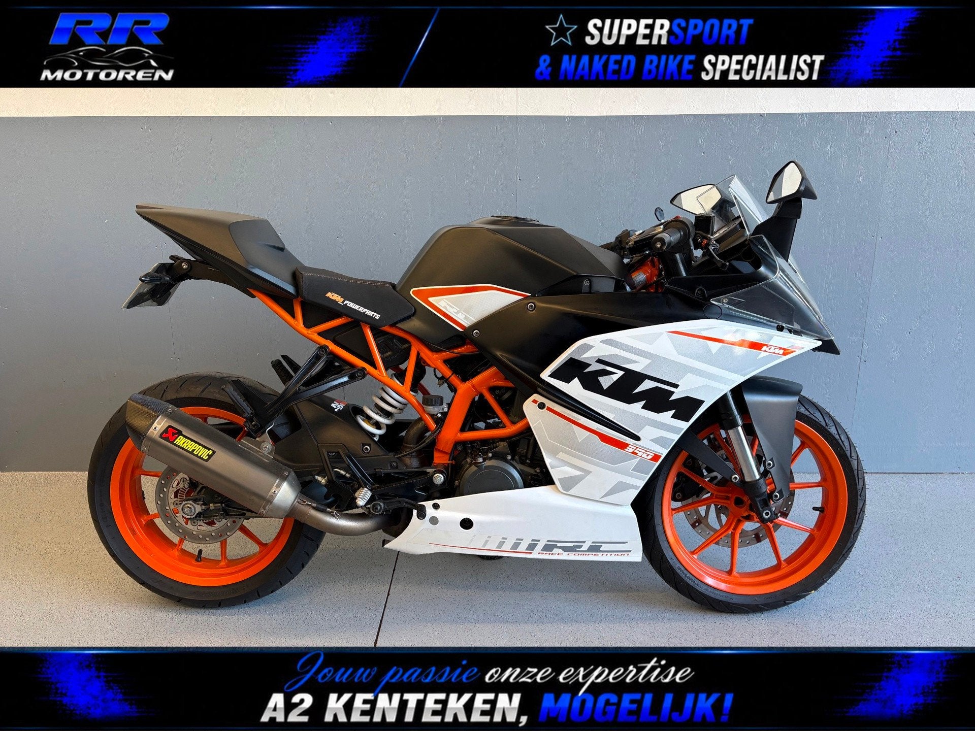 KTM Sport RC 390 met Akrapovic geschikt voor A2, Sport, 373 cc, ABS, Handgeschakeld