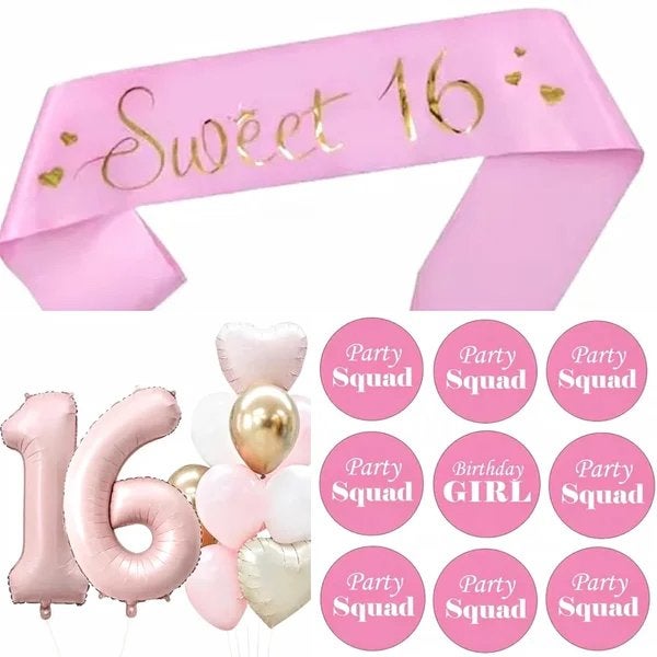 Sweet 16 set deLuxe, Versiering, Verjaardag, Nieuw, Ophalen of Verzenden