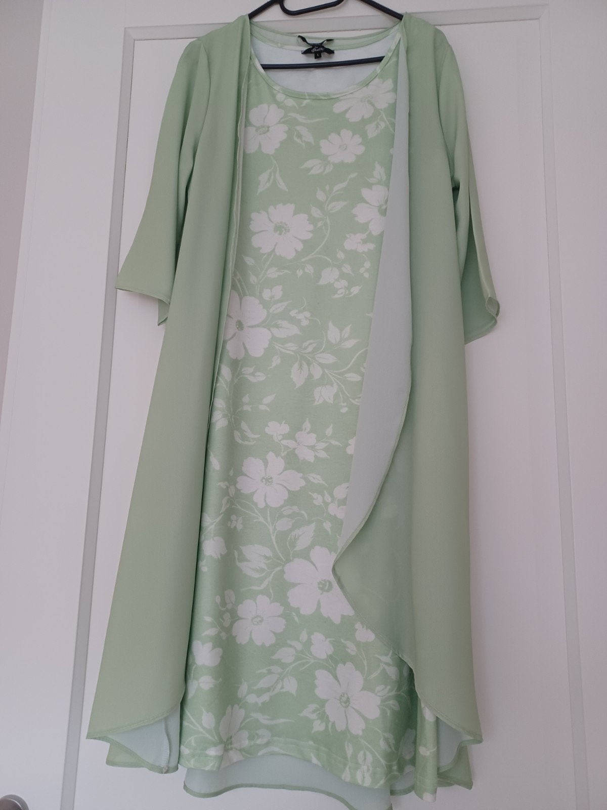 Zomerjurk met vest maat L., Kleding | Dames, Ophalen of Verzenden, Zo goed als nieuw, Maat 38/40 (M), Onder de knie