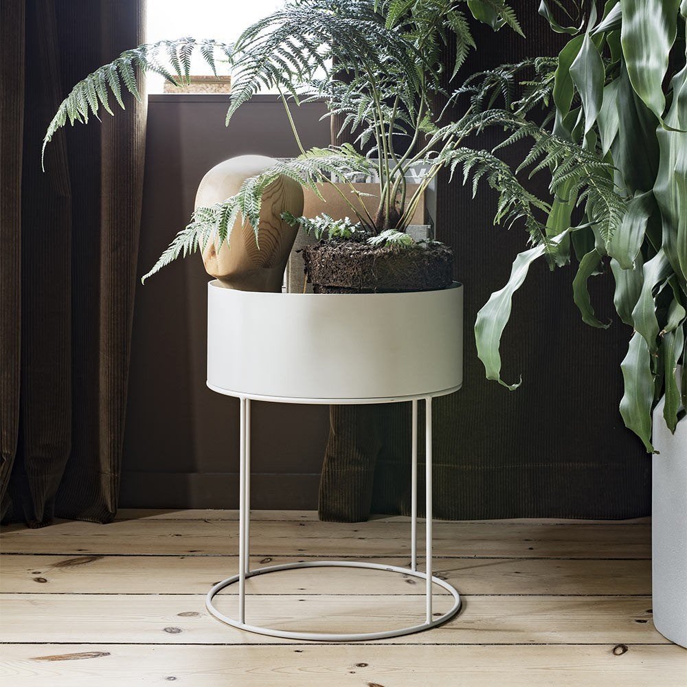 Ferm living ronde plantenbak, Rond, Ophalen of Verzenden, Zo goed als nieuw, Metaal