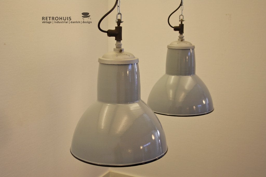 Emaille fabriekslampen oude industrielampen Philips vintage, Huis en Inrichting, Lampen | Hanglampen, Ophalen of Verzenden, Gebruikt