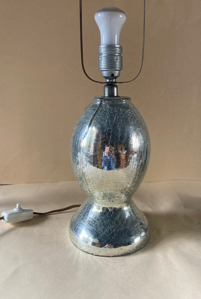 Art-Deco Zilverglas Tafellamp, Ophalen of Verzenden