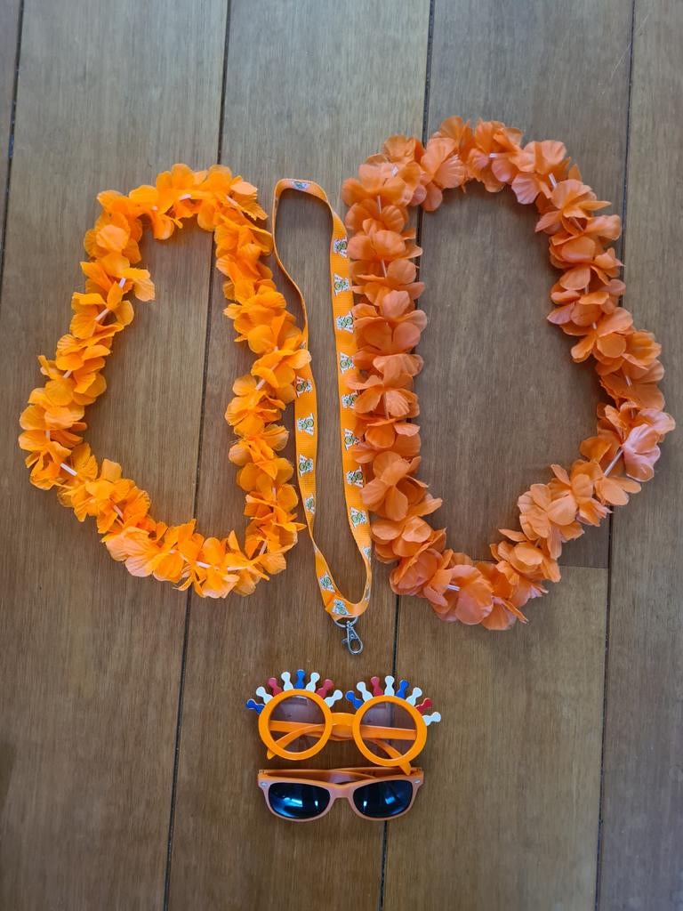 Koningsdag WK Accessoires: Slingers, Brillen en keycord, Ophalen of Verzenden, Zo goed als nieuw, Feestartikel, Oranje of Koningsdag