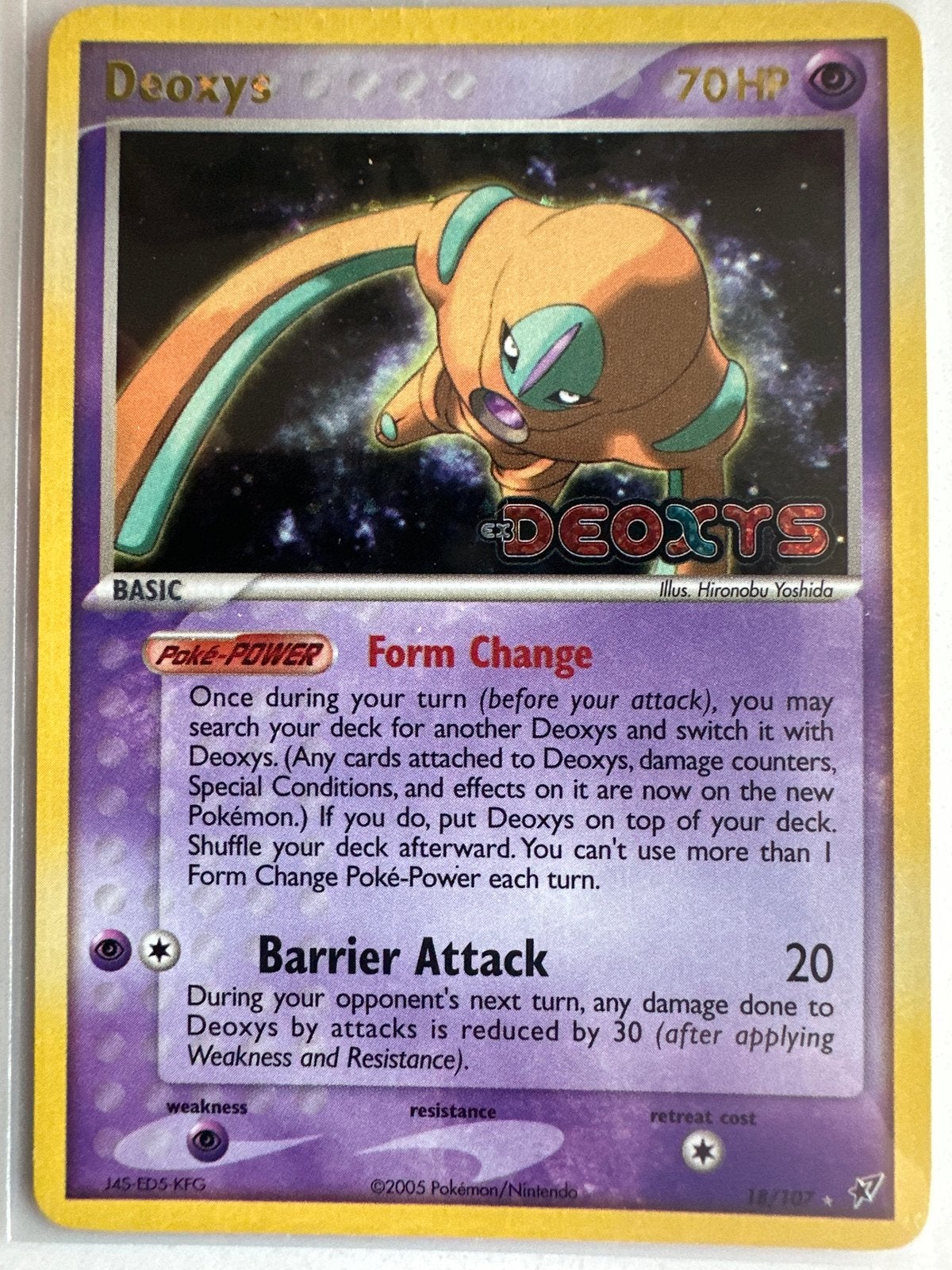 Deoxys Pokémon Kaart - Near Mint Conditie, Ophalen of Verzenden, Zo goed als nieuw, Losse kaart