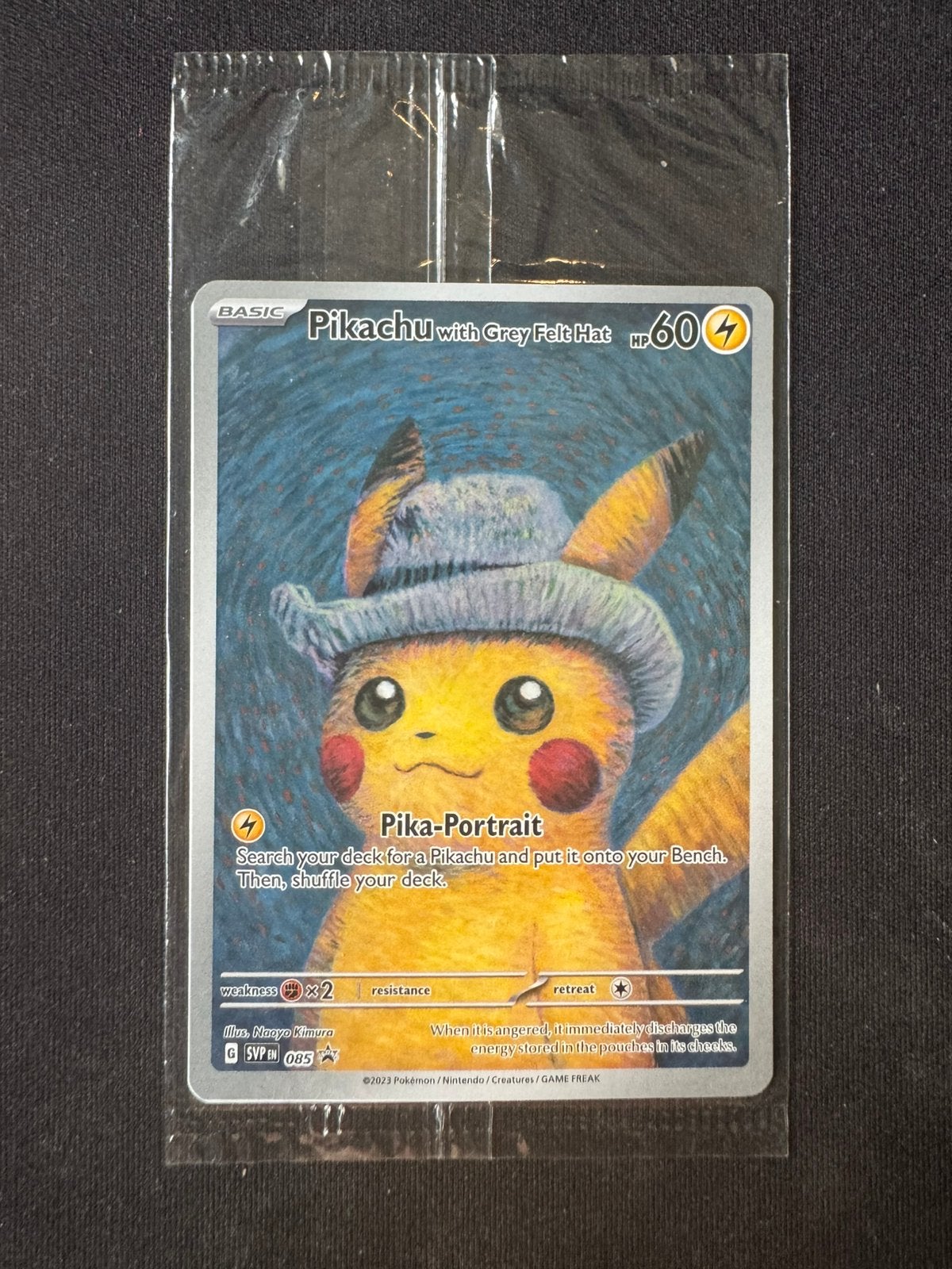GEZOCHT Pikachu with grey felt hard van Gogh Sealed, Ophalen, Zo goed als nieuw