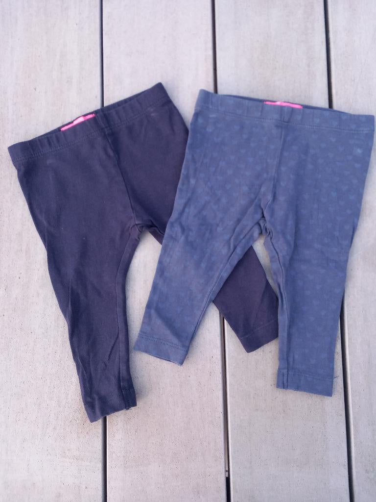 K213 Blauwe leggings HEMA maat 62, Gebruikt, Broekje, Meisje, Ophalen of Verzenden