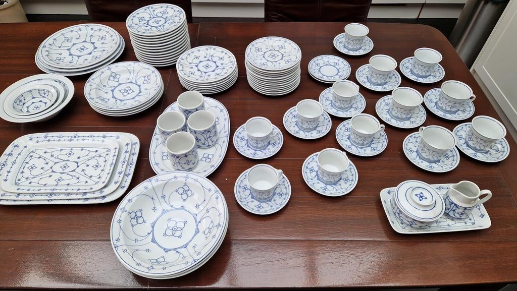 Bavaria servies, wit met blauw patroon, Ophalen, Gebruikt, Overige stijlen, Porselein