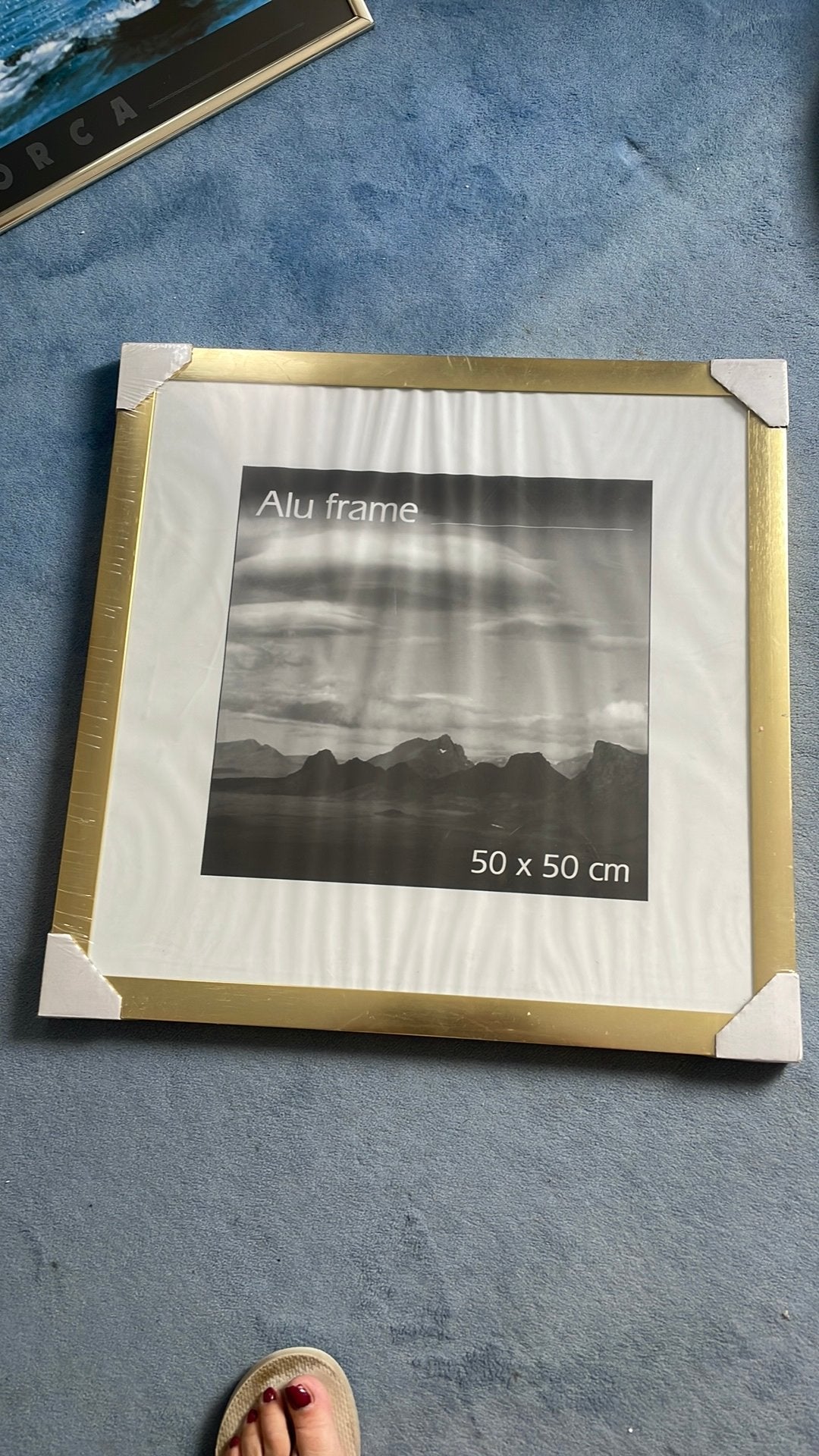Fotolijst goud aluminium 50x50, Nieuw, Standaard fotolijst, Ophalen of Verzenden, Goud
