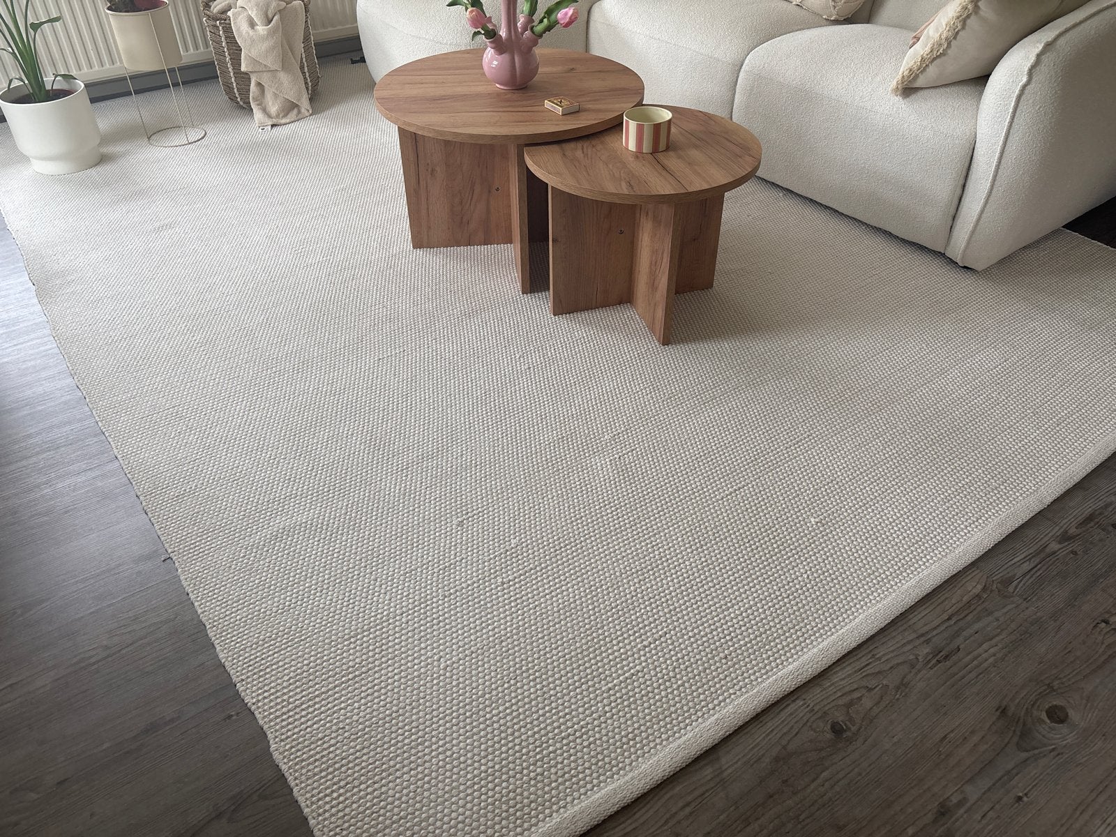 Crèmekleurig Vloerkleed 250x340cm, Ophalen, Zo goed als nieuw, 200 cm of meer, Crème