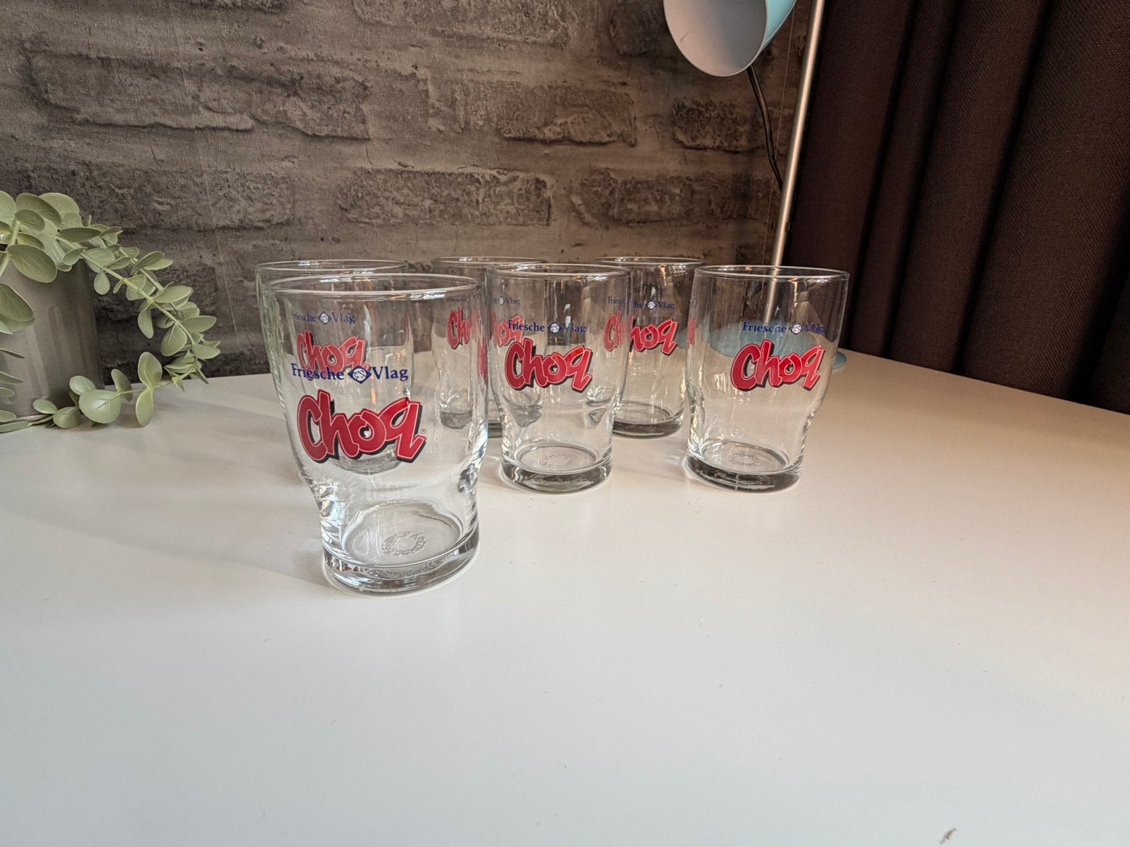 Set van 6 vintage Choq Friesche Vlag glazen - Arcoroc, Glas of Glazen, Overige merken, Vintage, Ophalen of Verzenden