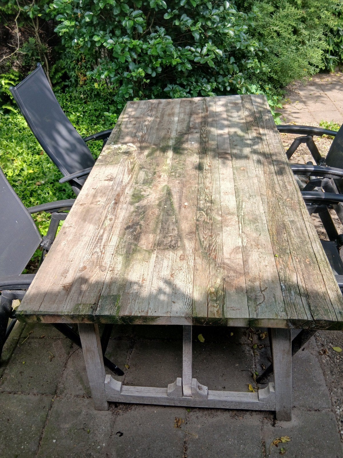 Tuinset met 4 stoelen, Tuin en Terras, Ophalen of Verzenden, Gebruikt, Rechthoekig, Hout