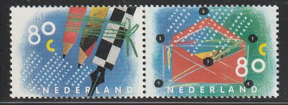 Nederland 1993 1571/1572a Tien voor uw brieven-paar Postfris, Ophalen of Verzenden, Na 1940, Postfris
