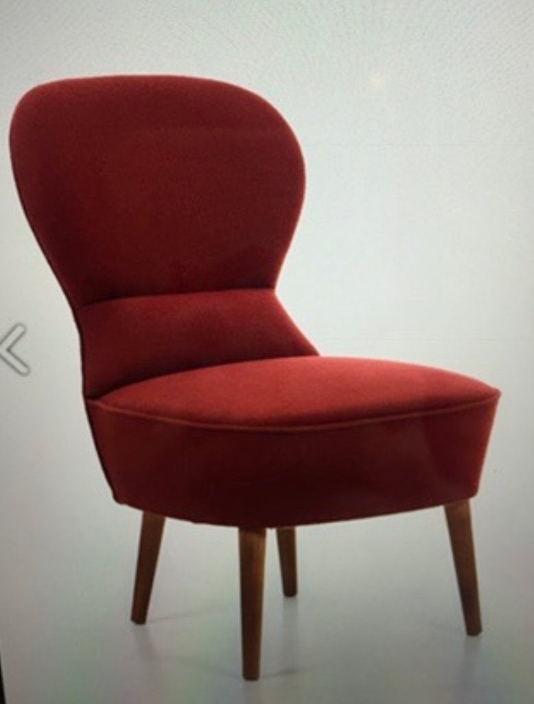 Vintage design fauteuil / cocktailstoel Scandinavian, Ophalen, Minder dan 75 cm, Scandinavisch eclectisch vintage, Zo goed als nieuw
