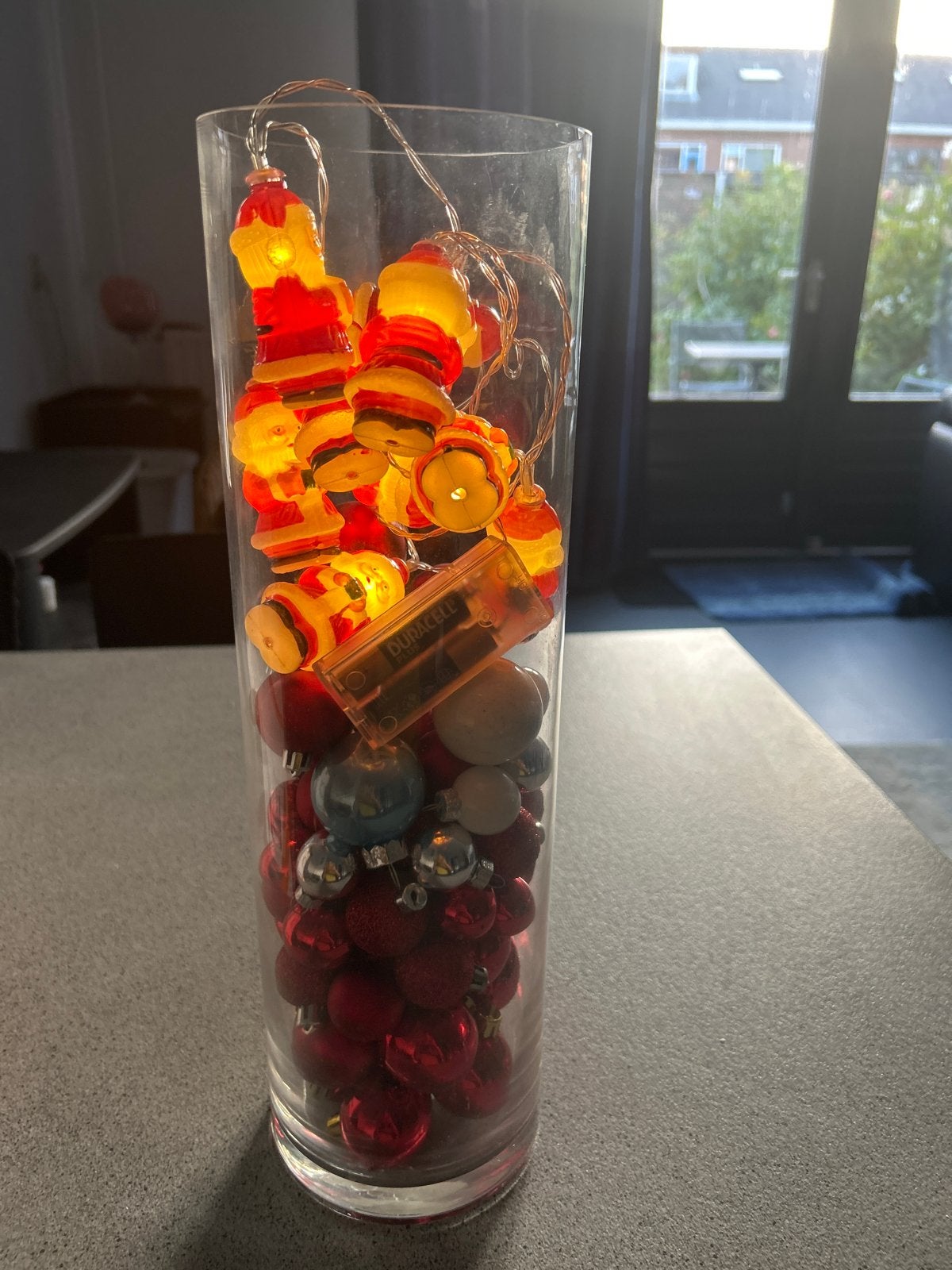 Glazen vaas 40 cm hoog, 12 cm doorsnede, Ophalen of Verzenden, Zo goed als nieuw, Transparant, Glas