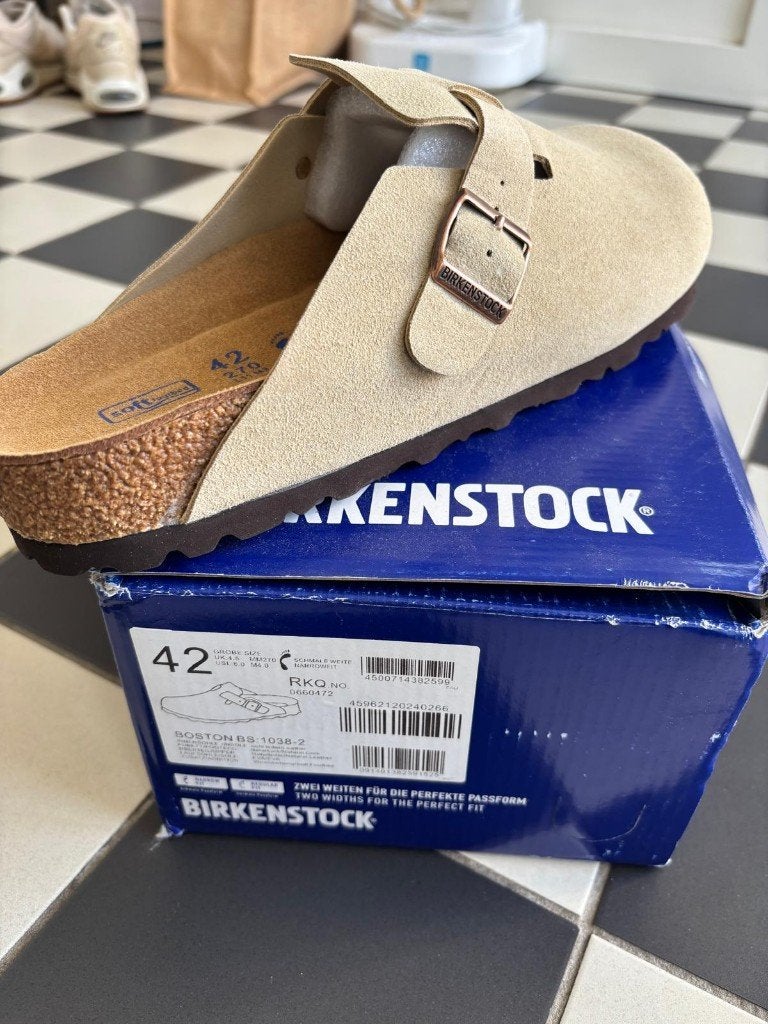 Birkenstock Boston, Beige, Nieuw, Birkenstock, Sandalen of Muiltjes