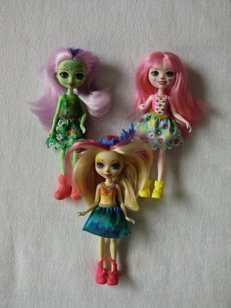 Mattel 2015 - 3 kleine popjes met dunne armpjes en beentjes, Verzamelen, Ophalen, Zo goed als nieuw, Pop
