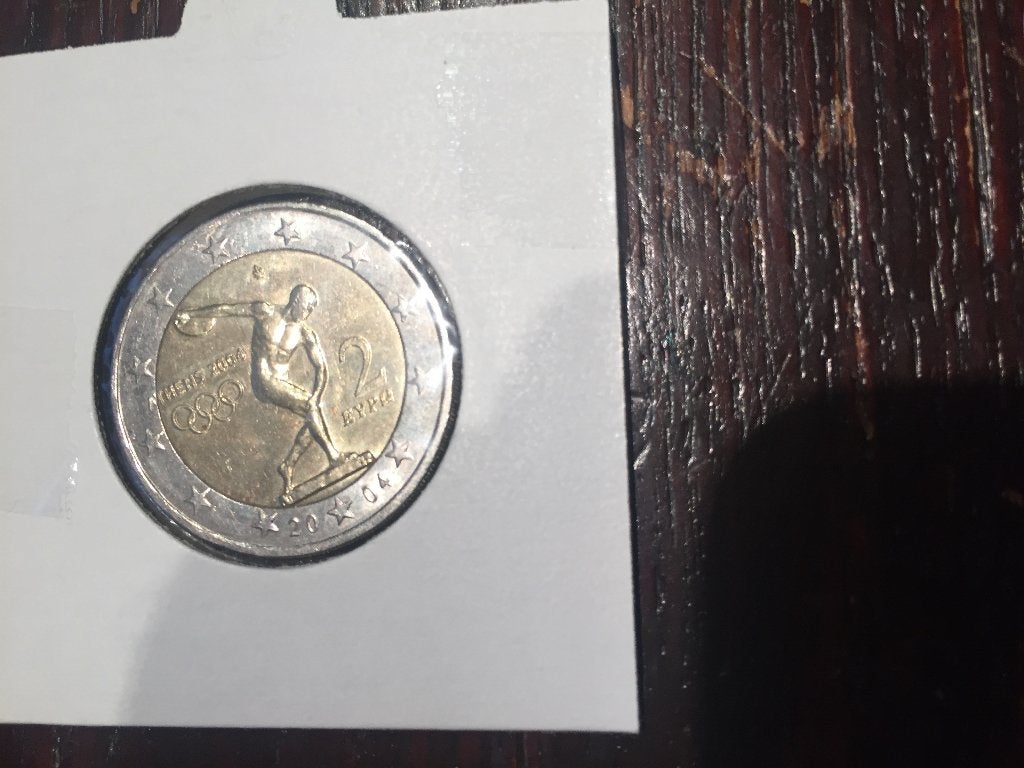 Griekenland 2004 , 2 euromunt ter gelegenheid spelen., Postzegels en Munten, Ophalen of Verzenden, Griekenland, 2 euro
