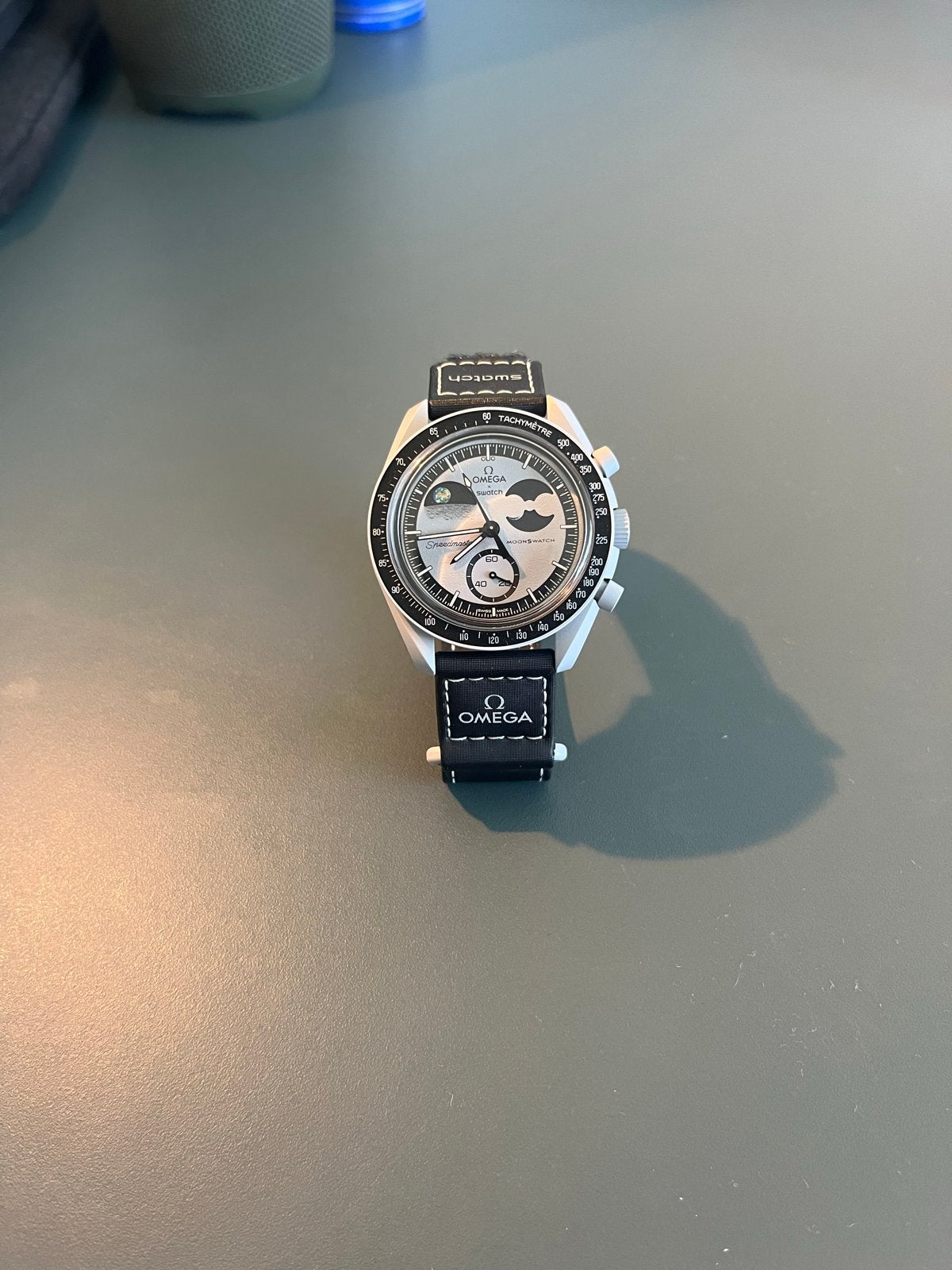 Omega x Swatch Moonswatch Mission to Earthphase, Sieraden, Tassen en Uiterlijk, Horloges | Heren, Zo goed als nieuw, Polshorloge
