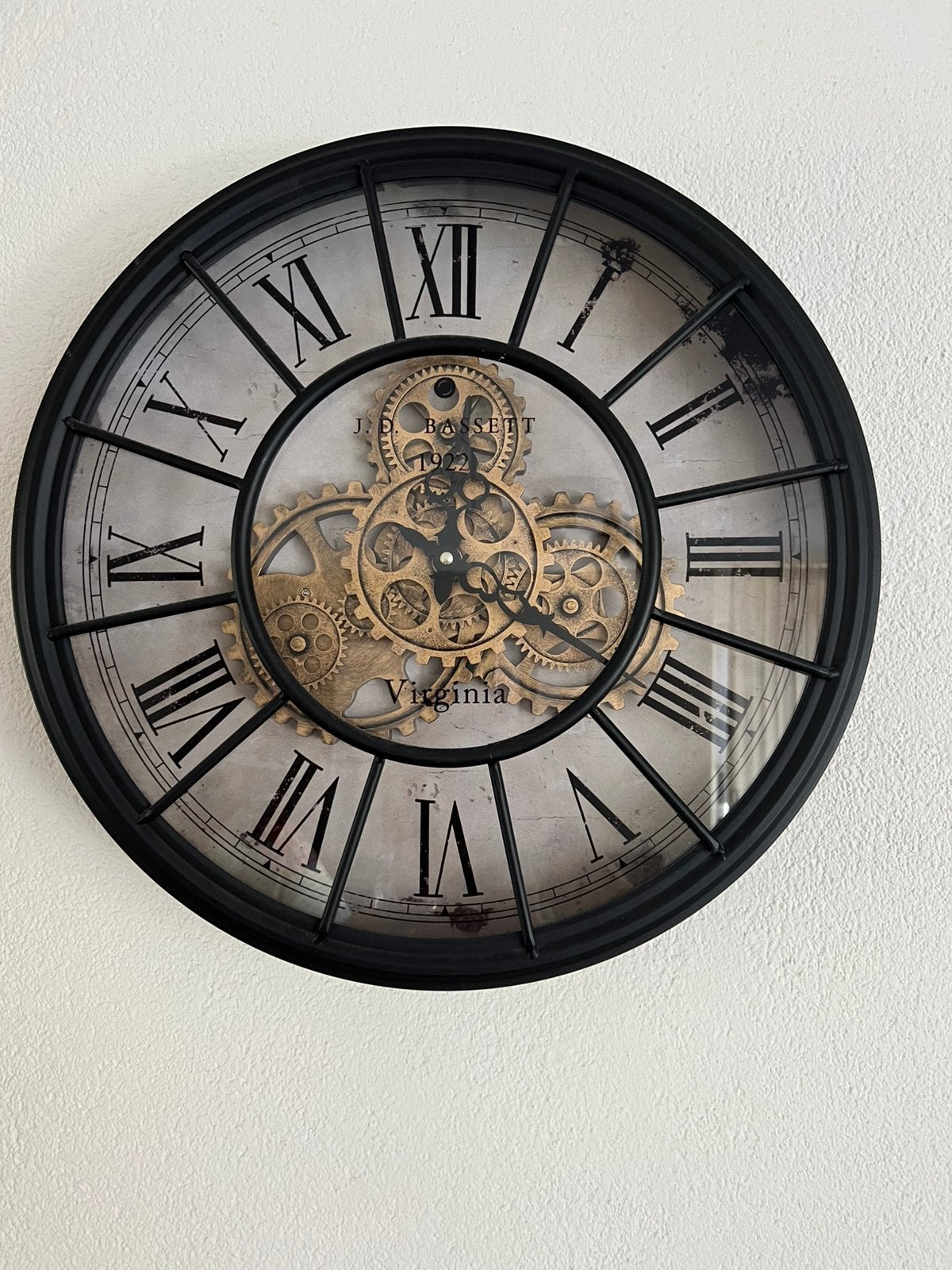 Wandklok klok radar met Romeinse cijfers, Ophalen, Wandklok, Zichtbaar uurwerk, Analoog