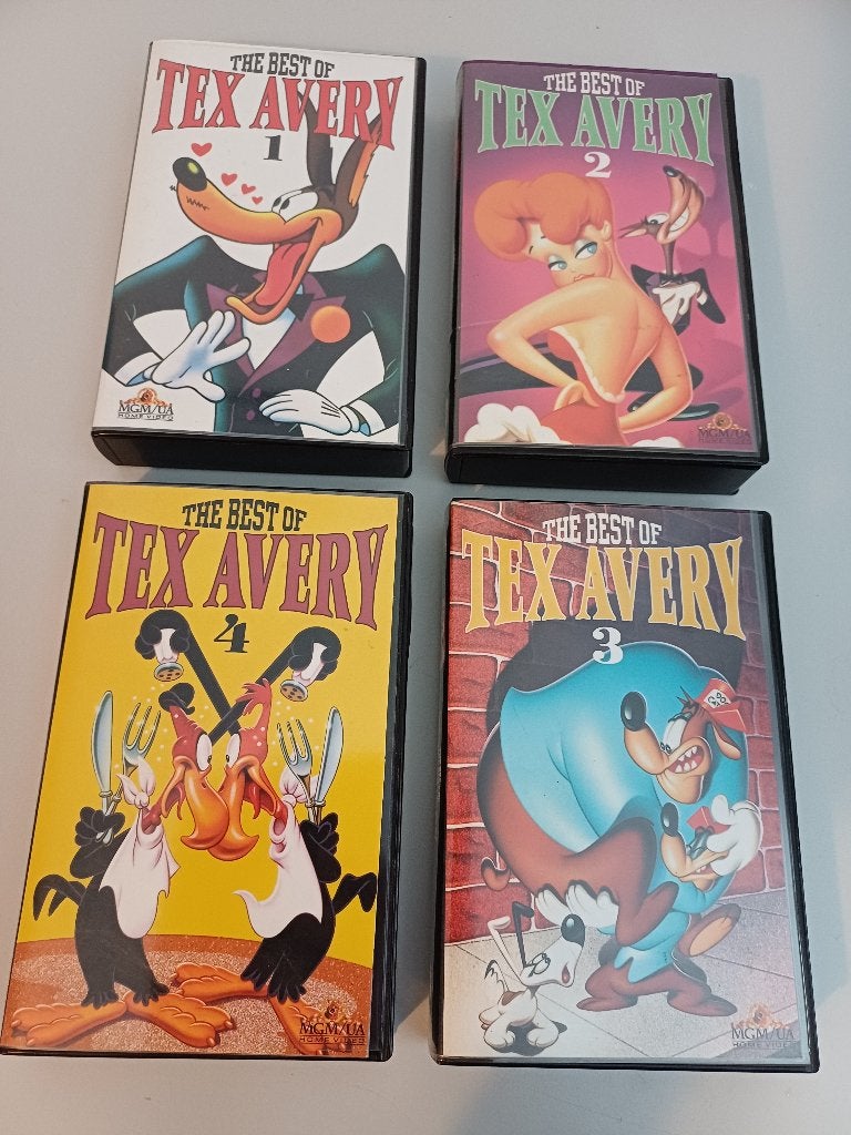 The best of Tex Avery VHS 1 tm 4, Cd's en Dvd's, VHS | Film, Verzenden, Alle leeftijden, Ex-rental, Komedie