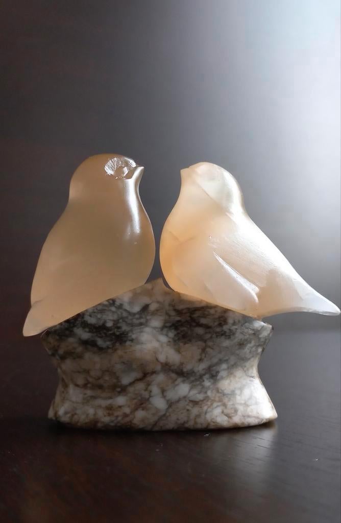 Steen beeldje van twee vogeltjes, Verzamelen, Ophalen of Verzenden