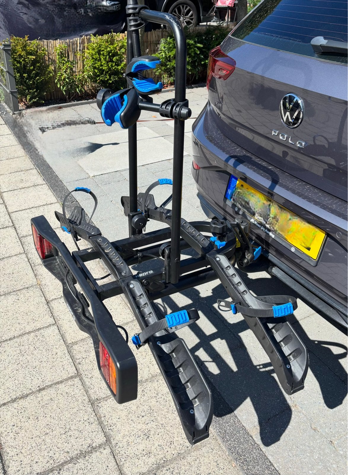 Hapro fietsendrager voor 2 (elektrische) fietsen, Ophalen, Gebruikt, 2 fietsen, Trekhaakdrager
