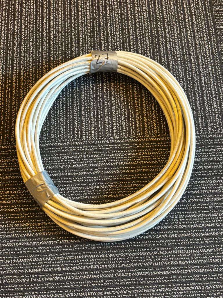 27 meter coaxkabel en radio/tv wand contactdoos, Ophalen of Verzenden, Zo goed als nieuw, 10 meter of meer, Coaxiale kabel