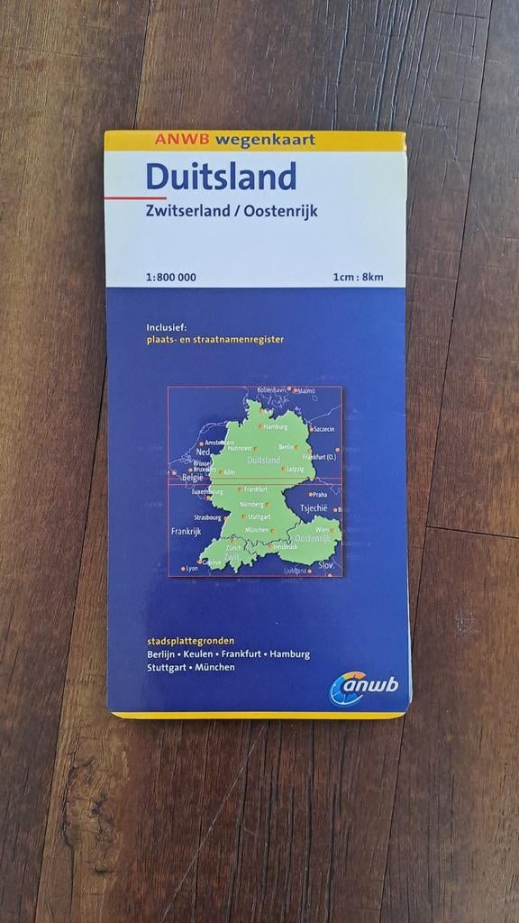 ANWB wegenkaart Duitsland, Zwitserland, Oostenrijk, Ophalen of Verzenden, Zo goed als nieuw, Duitsland, Landkaart