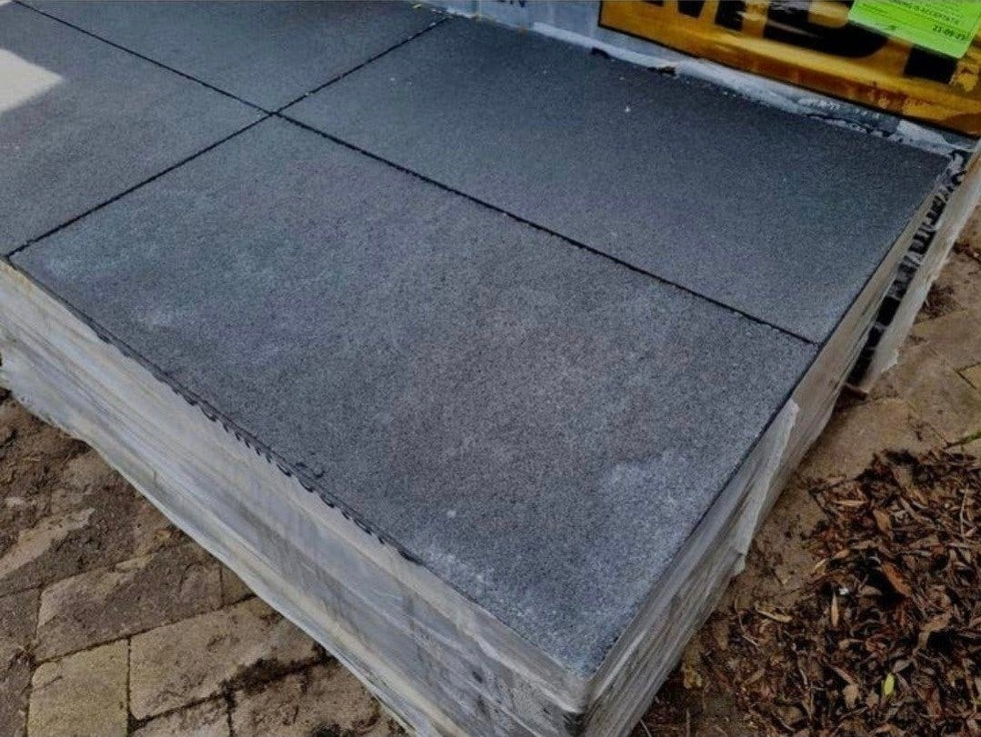 114m² 60x30x4,7 antraciet terrastegels tuintegels s-partij, Nieuw, Ophalen of Verzenden, 10 m² of meer, Beton