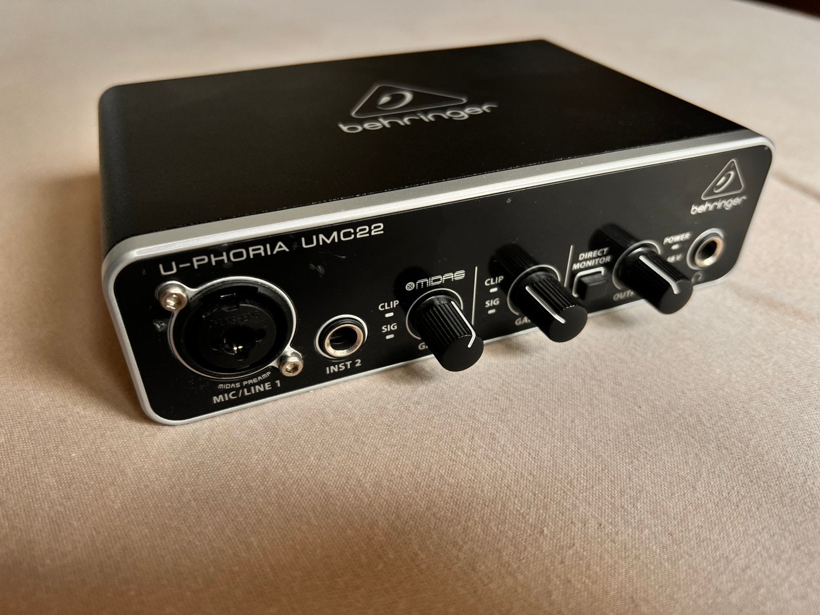 Behringer U-Phoria UMC22 USB Audio Interface, Ophalen of Verzenden, Zo goed als nieuw, Audio