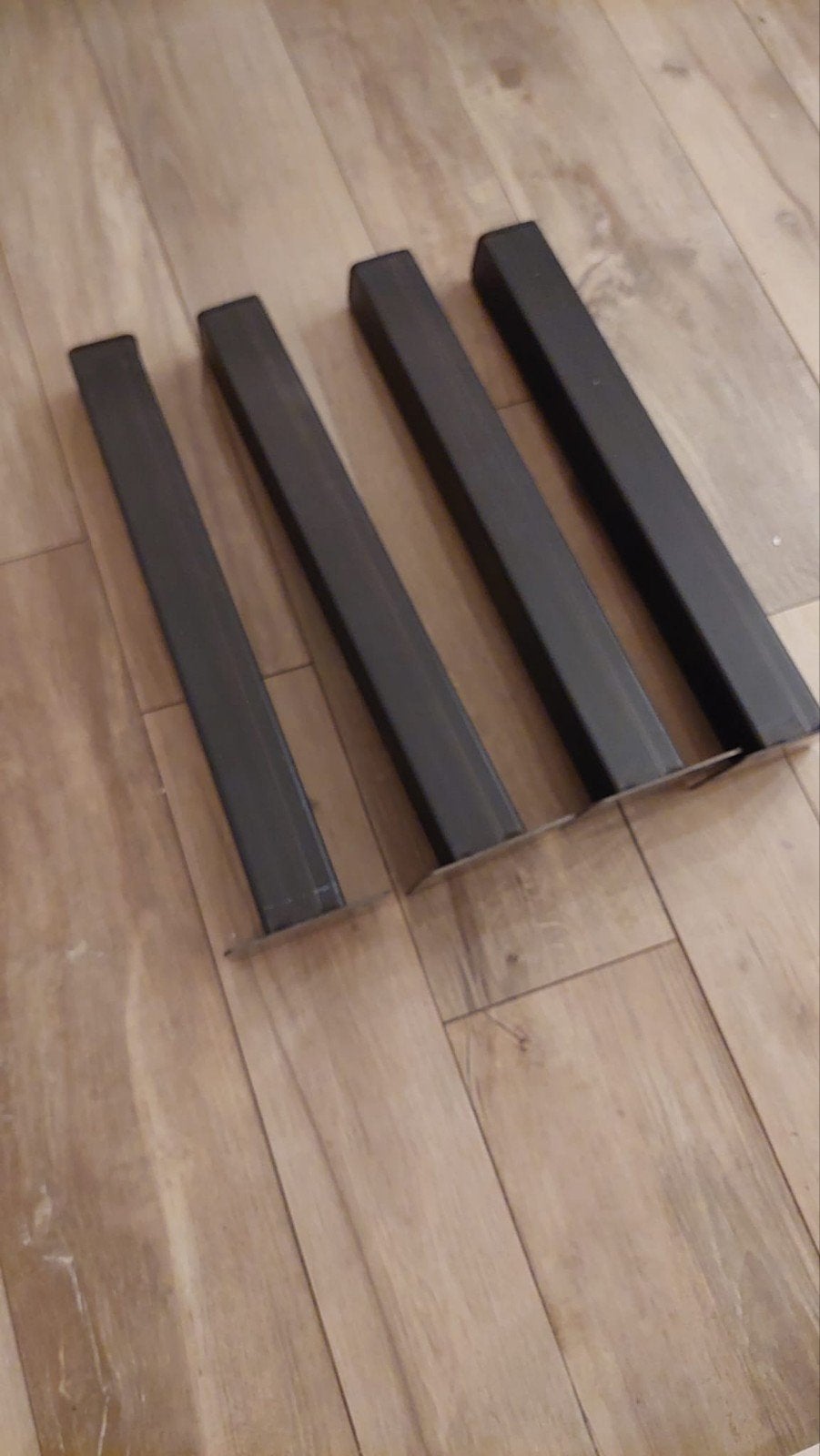 Schuine stalen tafelpoten zwart 8x8 cm, Ophalen, Minder dan 50 cm, Gebruikt, 50 tot 100 cm