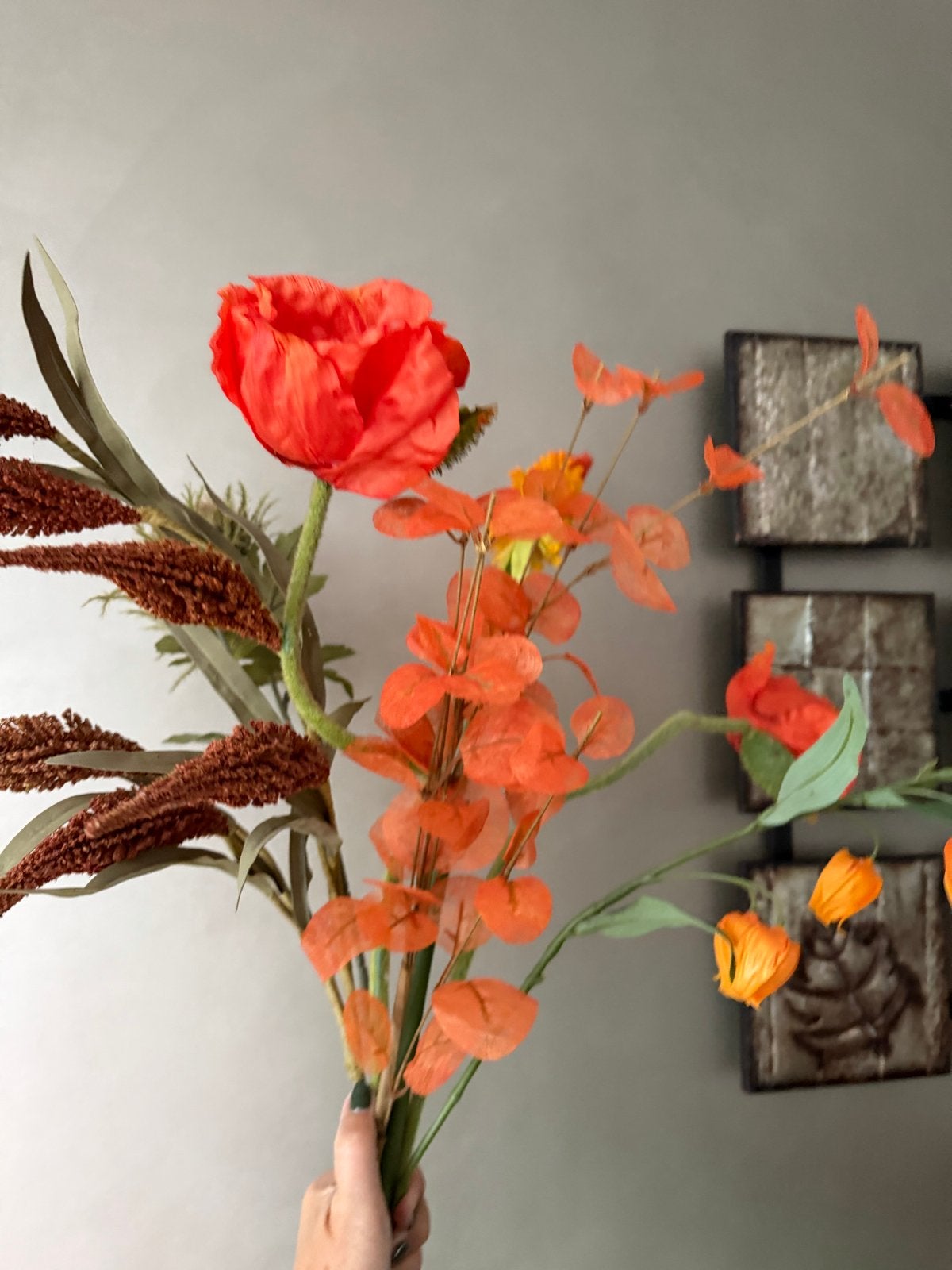 Prachtig Herfstboeket Kunstbloemen - 6 Verschillende Takken, Binnen, Nieuw, Textiel, Ophalen of Verzenden