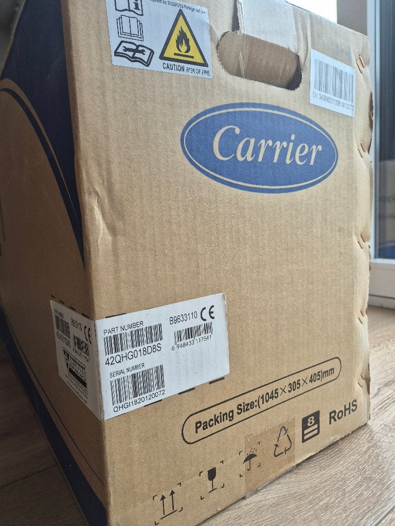 Carrier airco binnenunit (wandmodel) 5,2 kW – nieuw in doos, Ophalen, Koelen en Ontvochtigen, Nieuw, 3 snelheden of meer