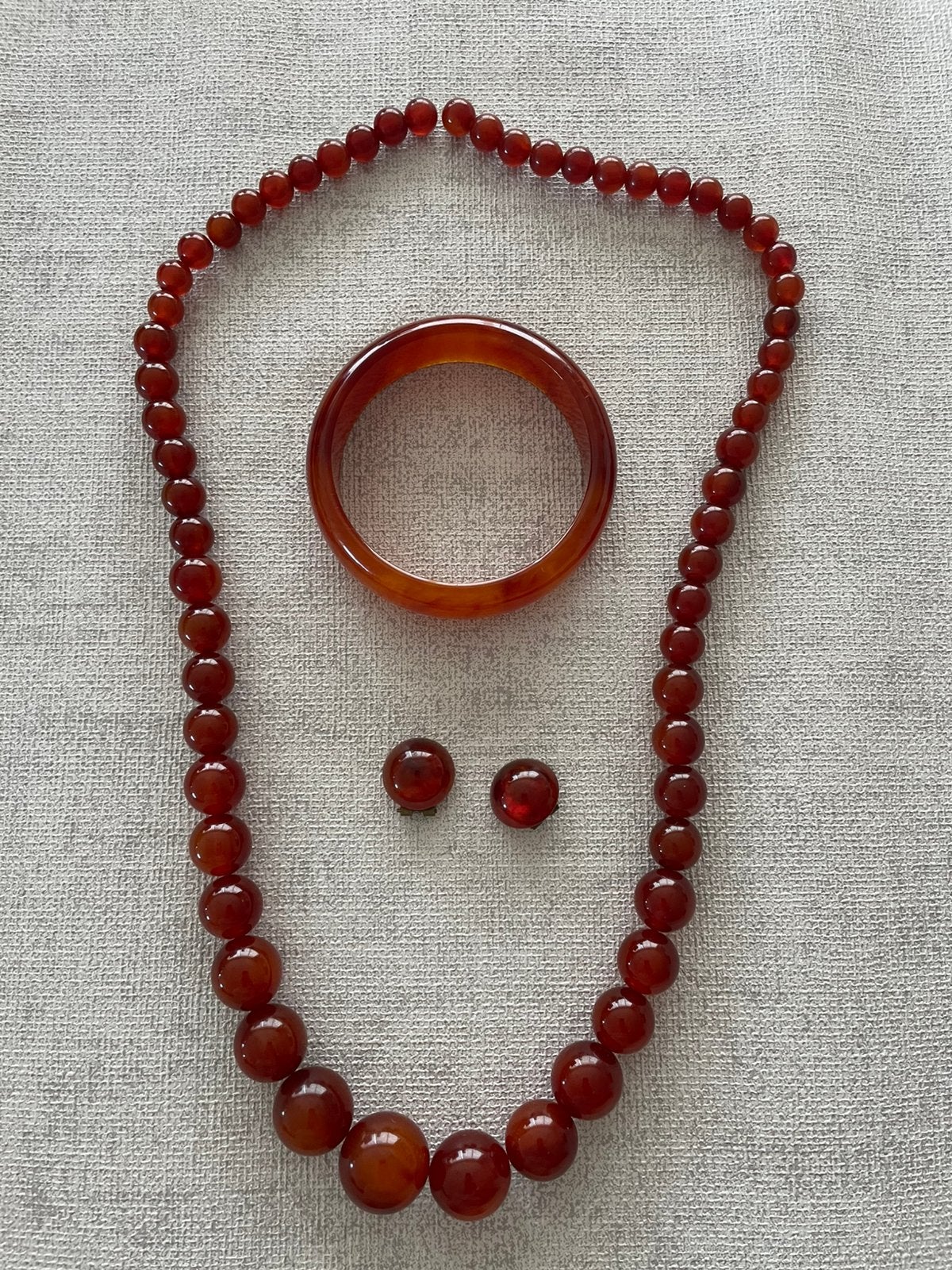 Zeldzame Vintage Bakeliet Catalin Art Deco Sieraden Set, Ophalen, Overige materialen, Overige typen