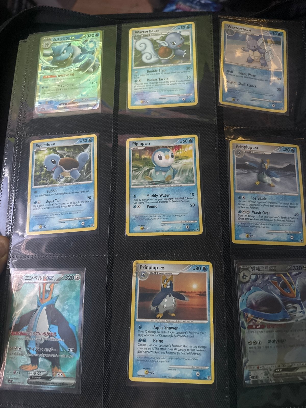 Pokémon Kaarten Collectie - Blastoise, Wartortle, Piplup, Ophalen of Verzenden, Gebruikt, Meerdere kaarten, Foil