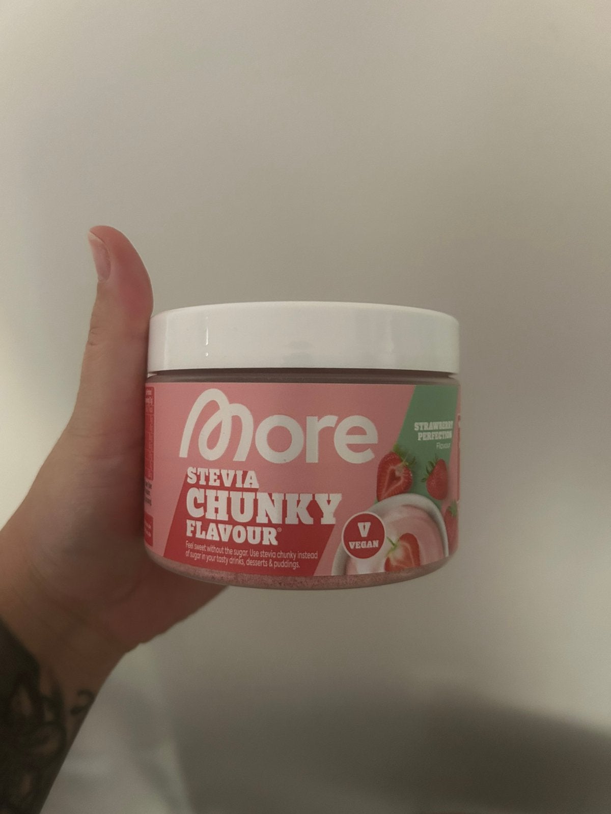 More nutrition aardbei flavor powder stevia, Ophalen of Verzenden, Nieuw