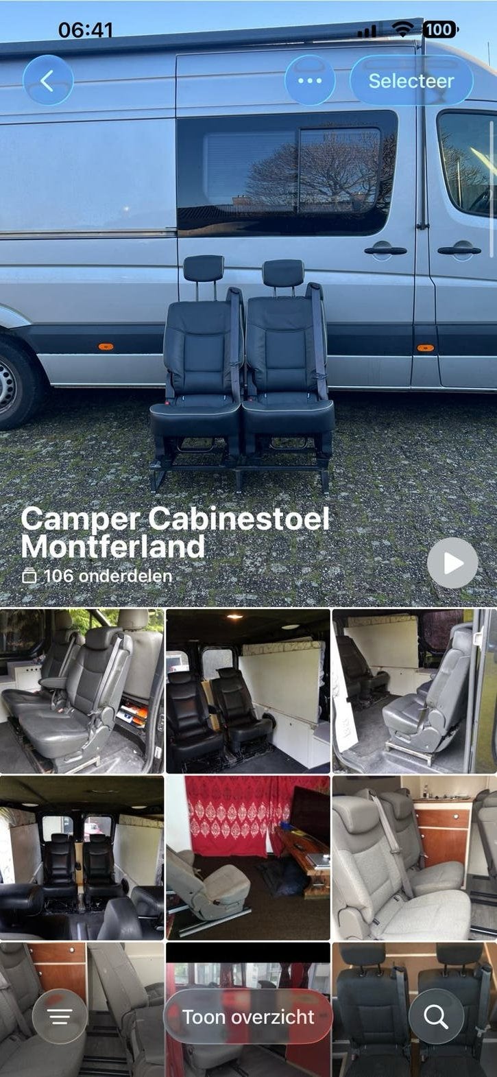 100 camper bus oldtimer stoelen 3p gordel isofix vanaf 100€, Ophalen, Zo goed als nieuw