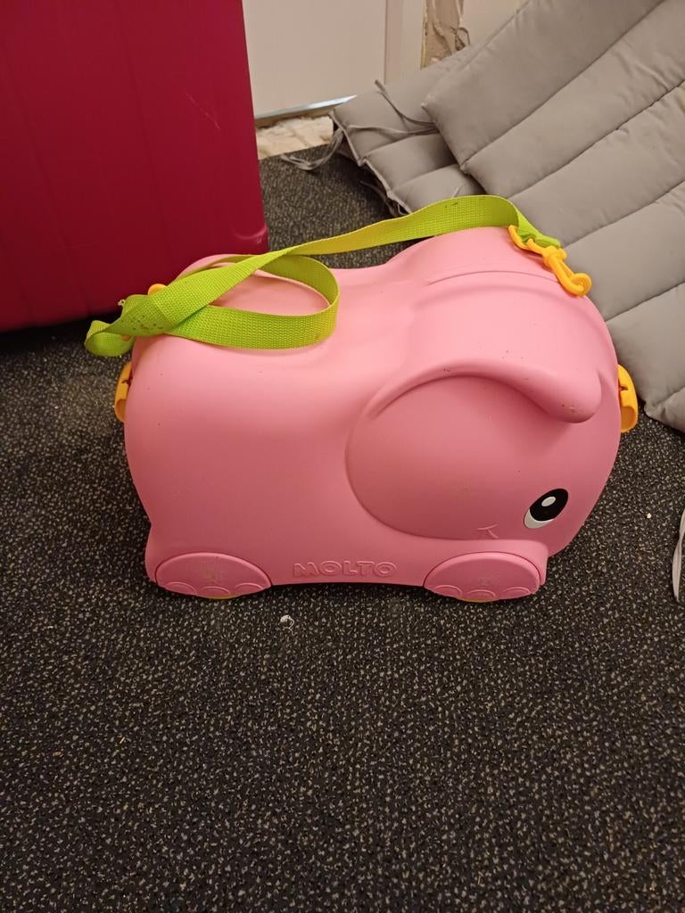 Molto roze olifant rolkoffer voor kinderen, Gebruikt, Minder dan 40 cm, Minder dan 35 cm, Roze