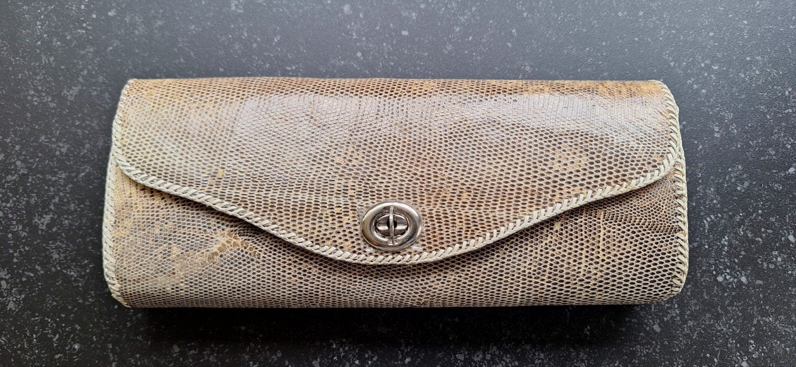Vintage slangenleren tas, Ophalen of Verzenden, Leer
