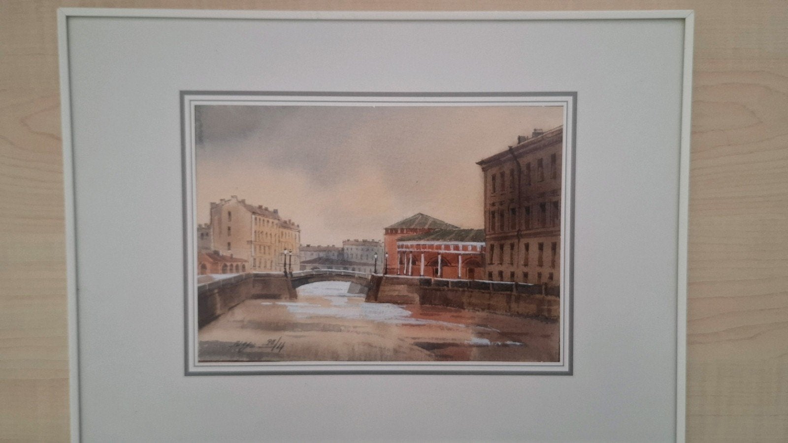Stadsgezicht St.Petersburg - Aquarel, Antiek en Kunst, Ophalen of Verzenden