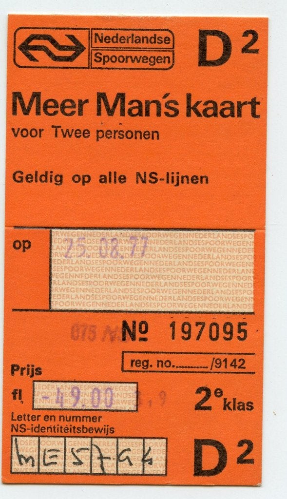 Meer Man's treinkaart NS, Verzenden, Gebruikt, Trein, Overige typen