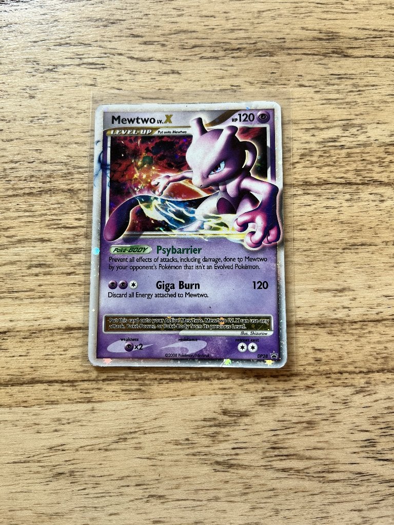 Mewtwo LV.X (DPPR 28) pokemon kaart, Ophalen of Verzenden, Gebruikt, Losse kaart, Foil