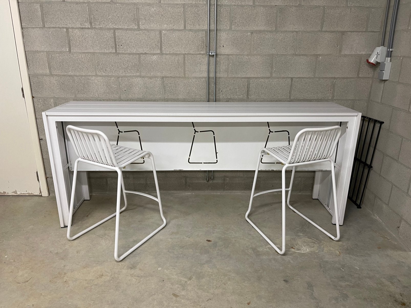 Bartafel voor buiten met stoelen, Ophalen, Gebruikt