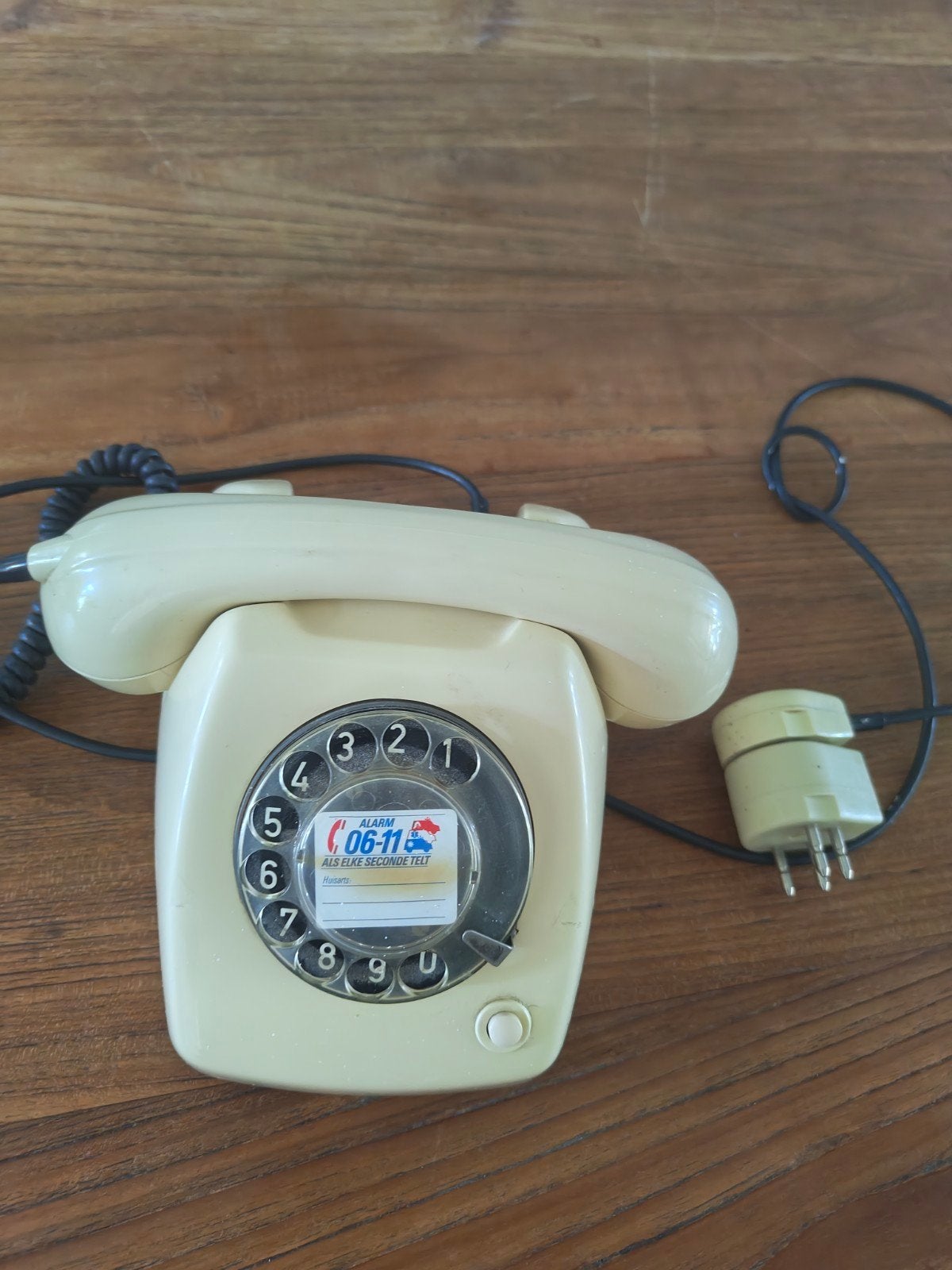 Vintage PTT Telefoon T65 met Draaischijf - Crème, Ophalen of Verzenden, Gebruikt, Met draaischijf
