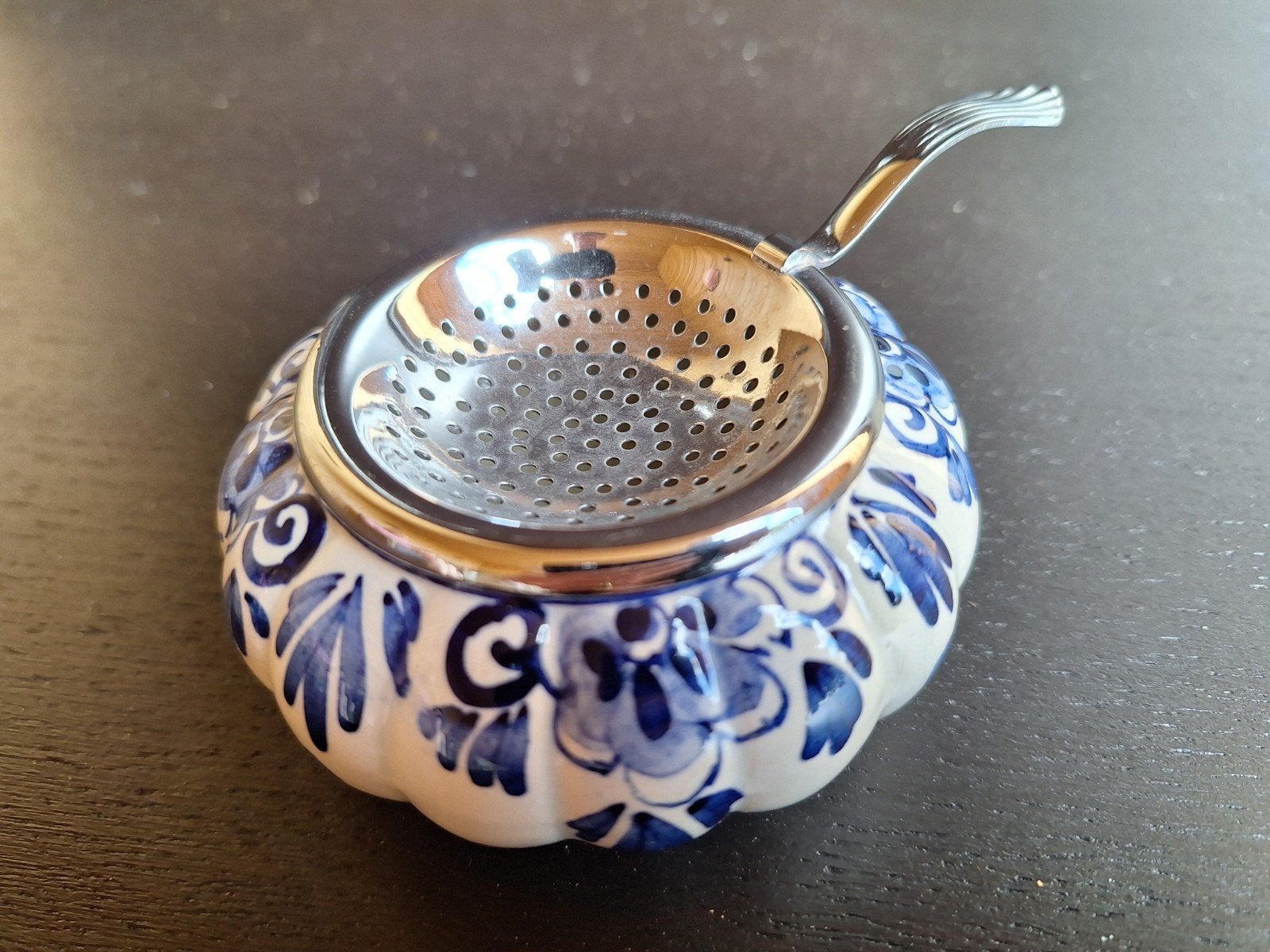 Delfts Blauw theezeefje met schaaltje, Ophalen