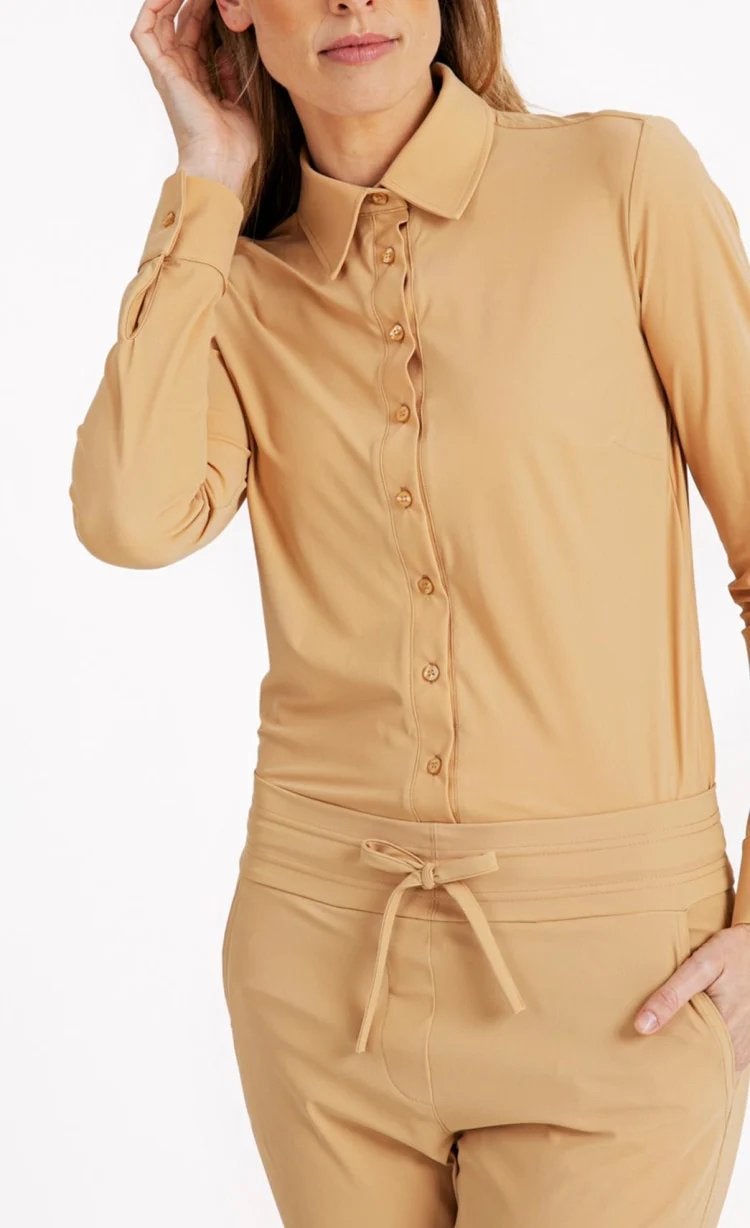 Studio anneloes poppy blouse M dark sahara / beige, Kleding | Dames, Maat 38/40 (M), Beige, Ophalen of Verzenden, Zo goed als nieuw