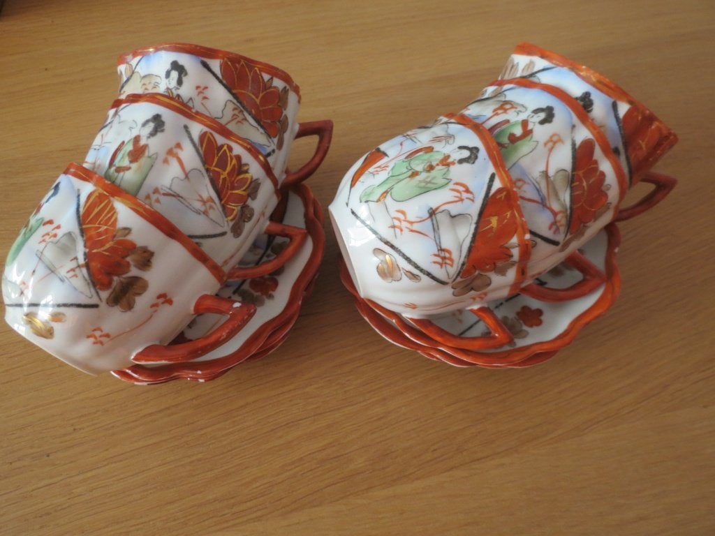 Japanse kop en schotels (6 stuks), Antiek en Kunst, Ophalen of Verzenden