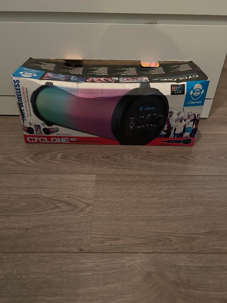 IDance Cyclone 401 Bluetooth Speaker met Verlichting & Micro, Audio, Tv en Foto, Luidsprekers, Nieuw, Overige typen, Overige merken